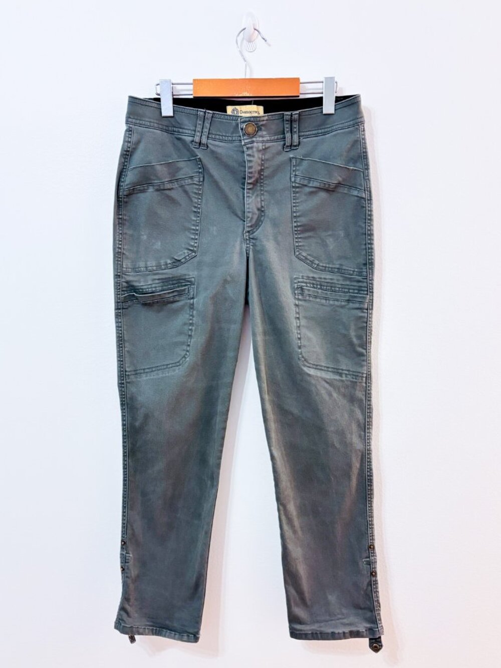 DEMOCRACY Olive Cargo Pants | Utility Stretch Casual | Size 12